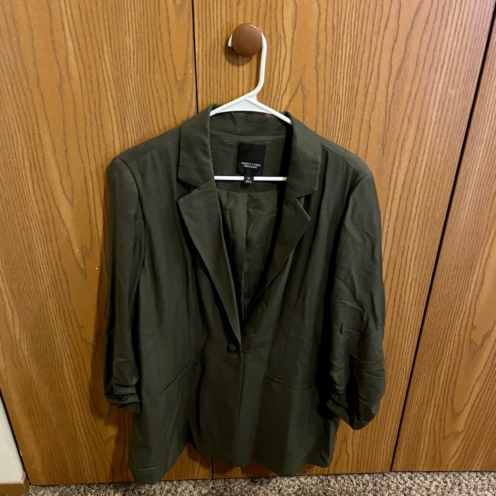 3/4 Sleeve Green Blazer